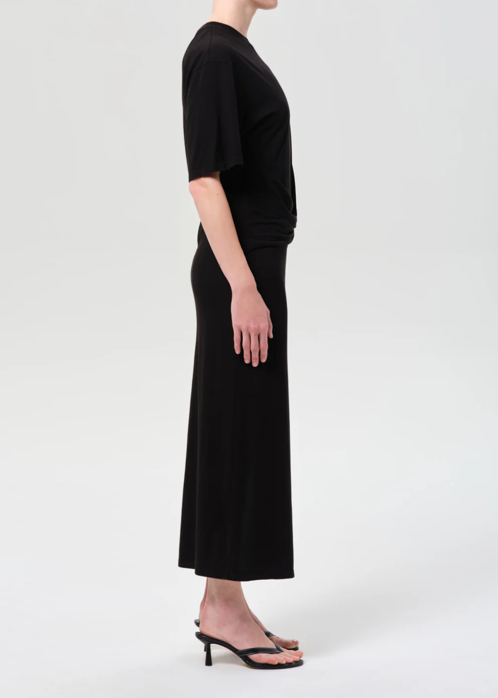 Zanna Maxi Twisted T-Shirt Dress - Black - AGOLDE Canada - Danali - A20023-3076-BLK