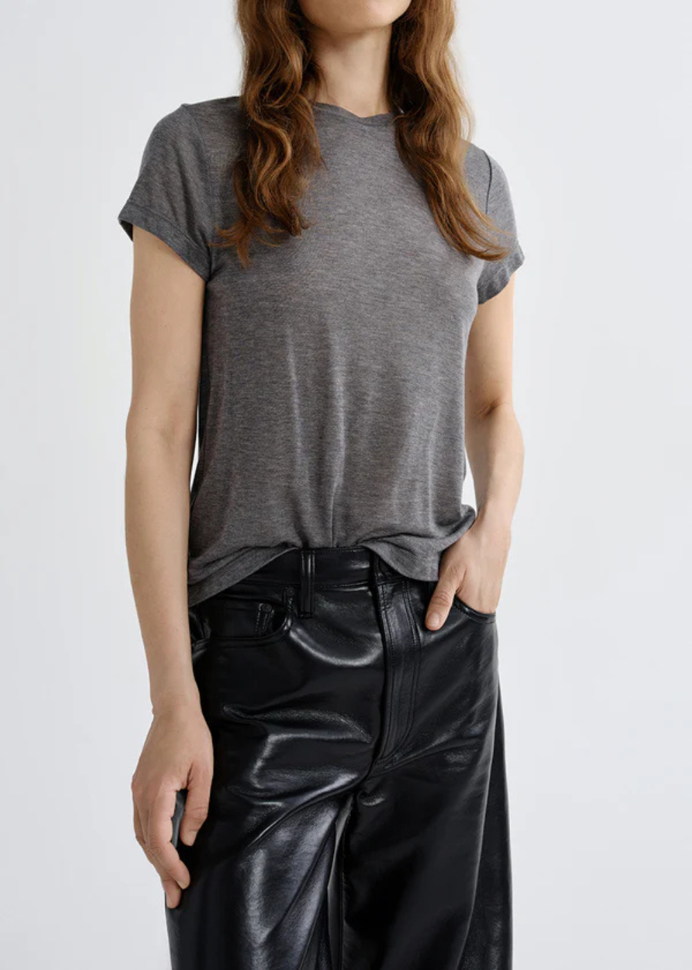 Long Line Adine Tee - Grey Heather - AGOLDE Canada - Danali - A7423-2004-GRYHR