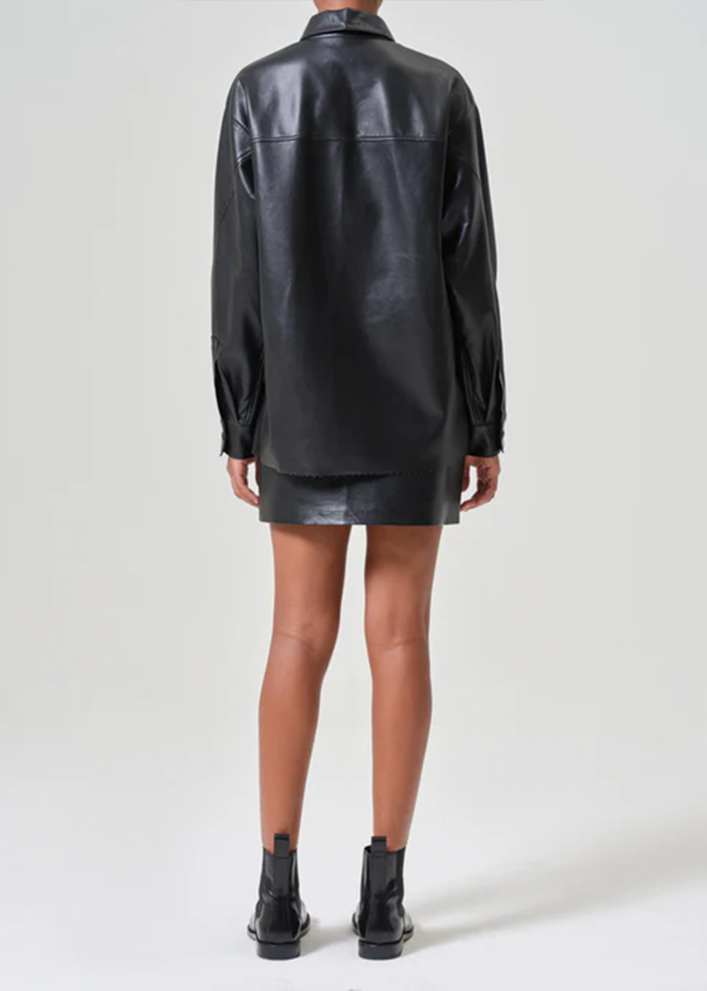 Agda Recycled Leather Mini Skirt - Detox - AGOLDE Canada - Danali