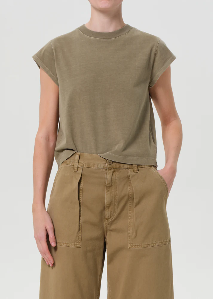 AGOLDE Bryce Cap Sleeve Tee Cholla - AGOLDE Canada - Danali