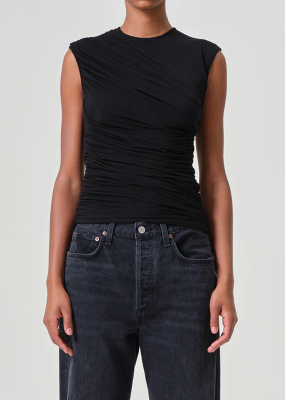 Ester Twist Sleeveless Top - Black - AGOLDE Canada - Danali