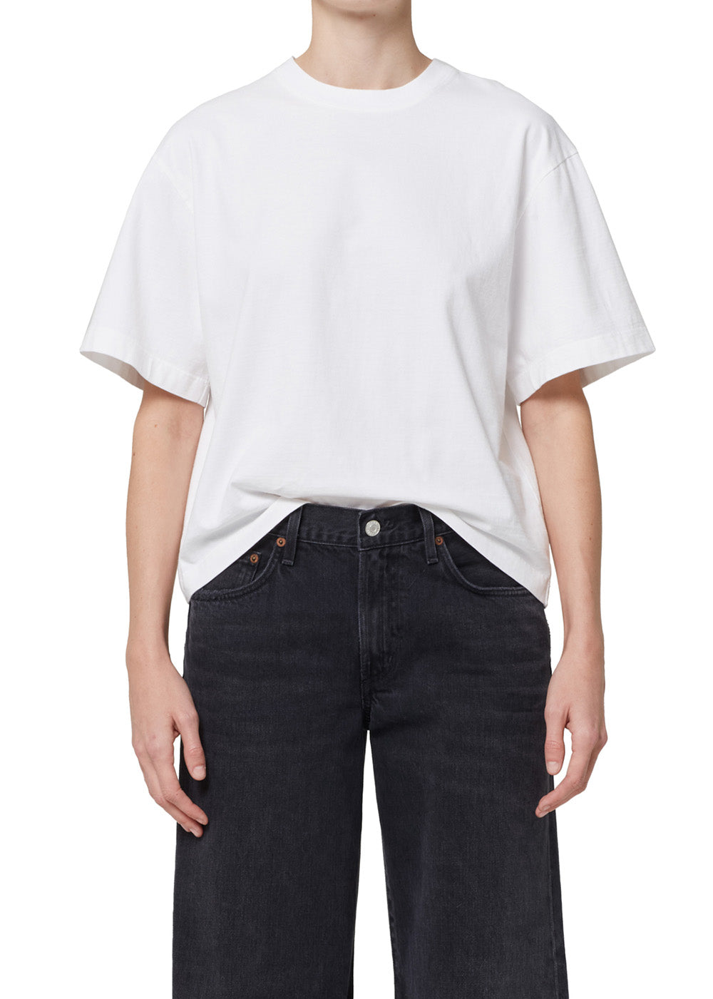 Sulma Drop Shoulder T-Shirt - White - AGOLDE Canada - Danali