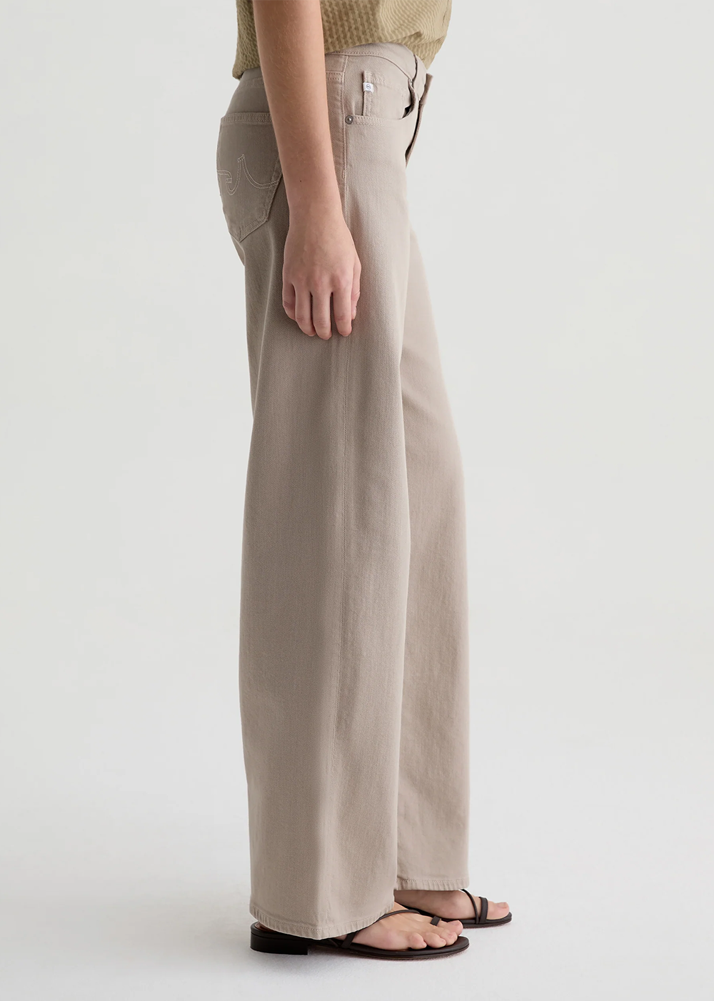 AG Jeans Adria Mid Rise Baggy Jean Simple Taupe - Danali