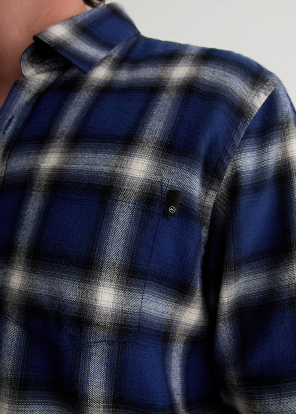 Aiden Brushed Check Plaid Shirt - Blue Multi - AG Jeans Canada - Danali