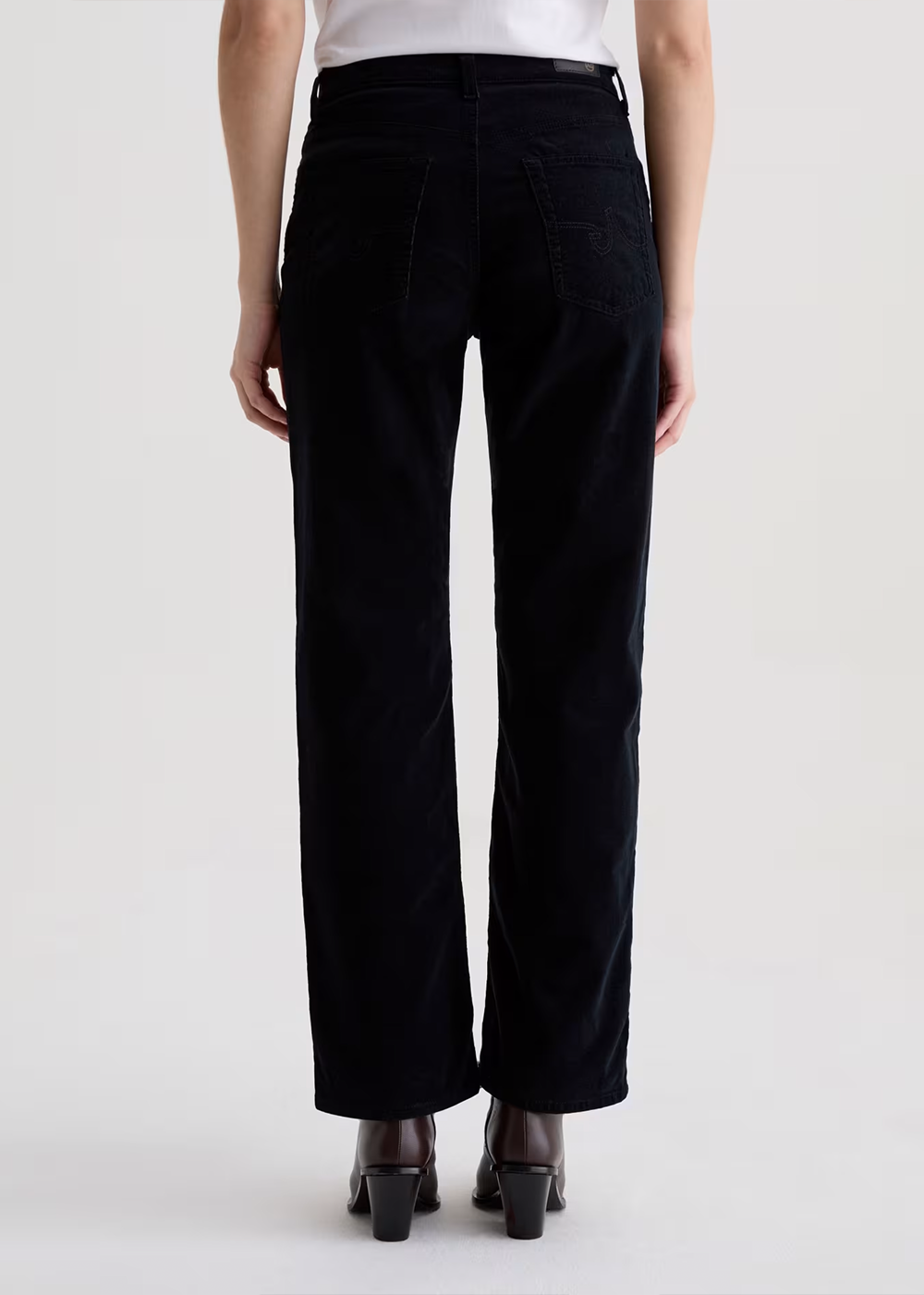 Brinley Mid Rise Straight Leg Pant - Super Black - AG Jeans Canada - Danali