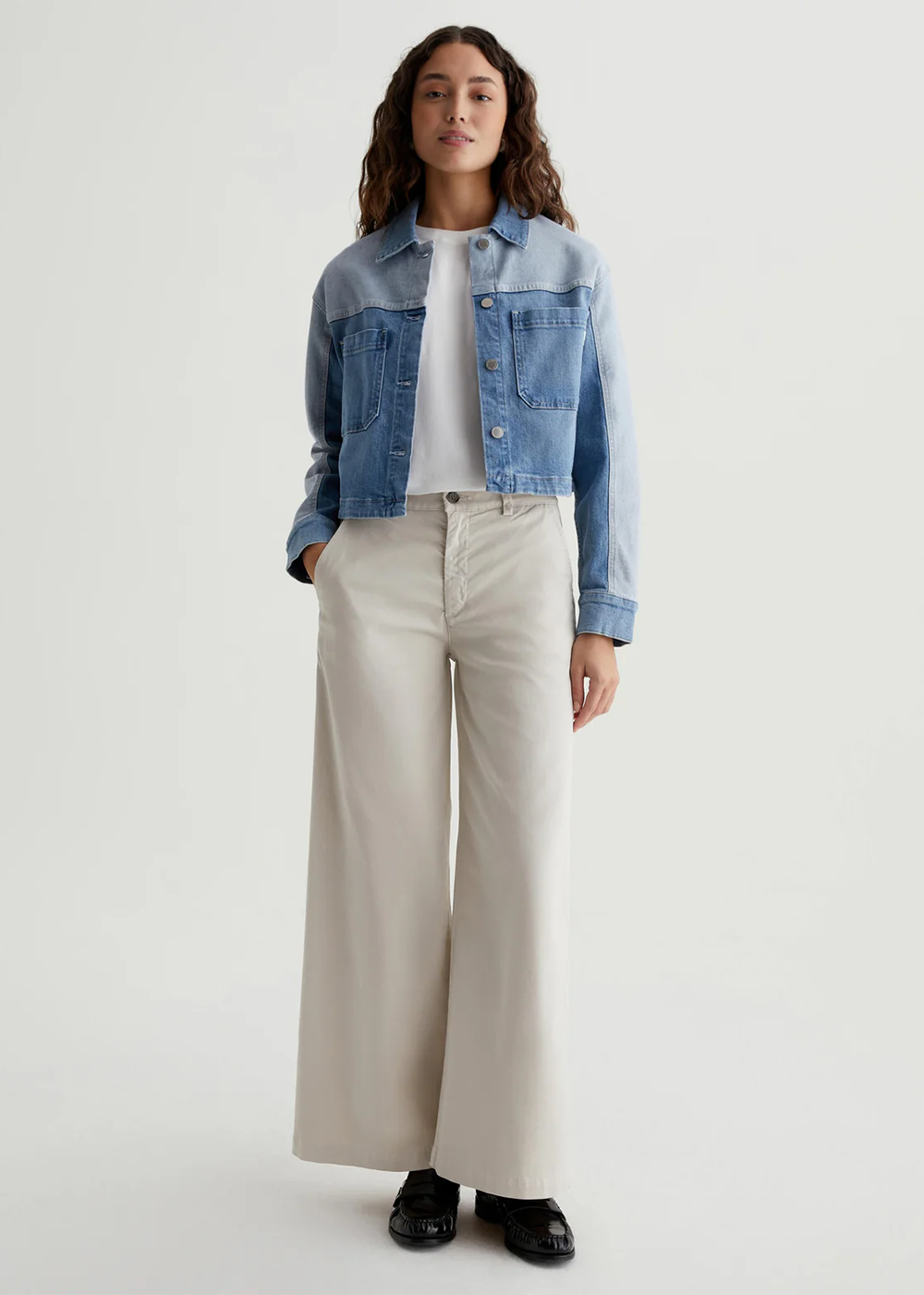 Caden Wide Leg Trouser - Pumice - AG Jeans Canada - Danali