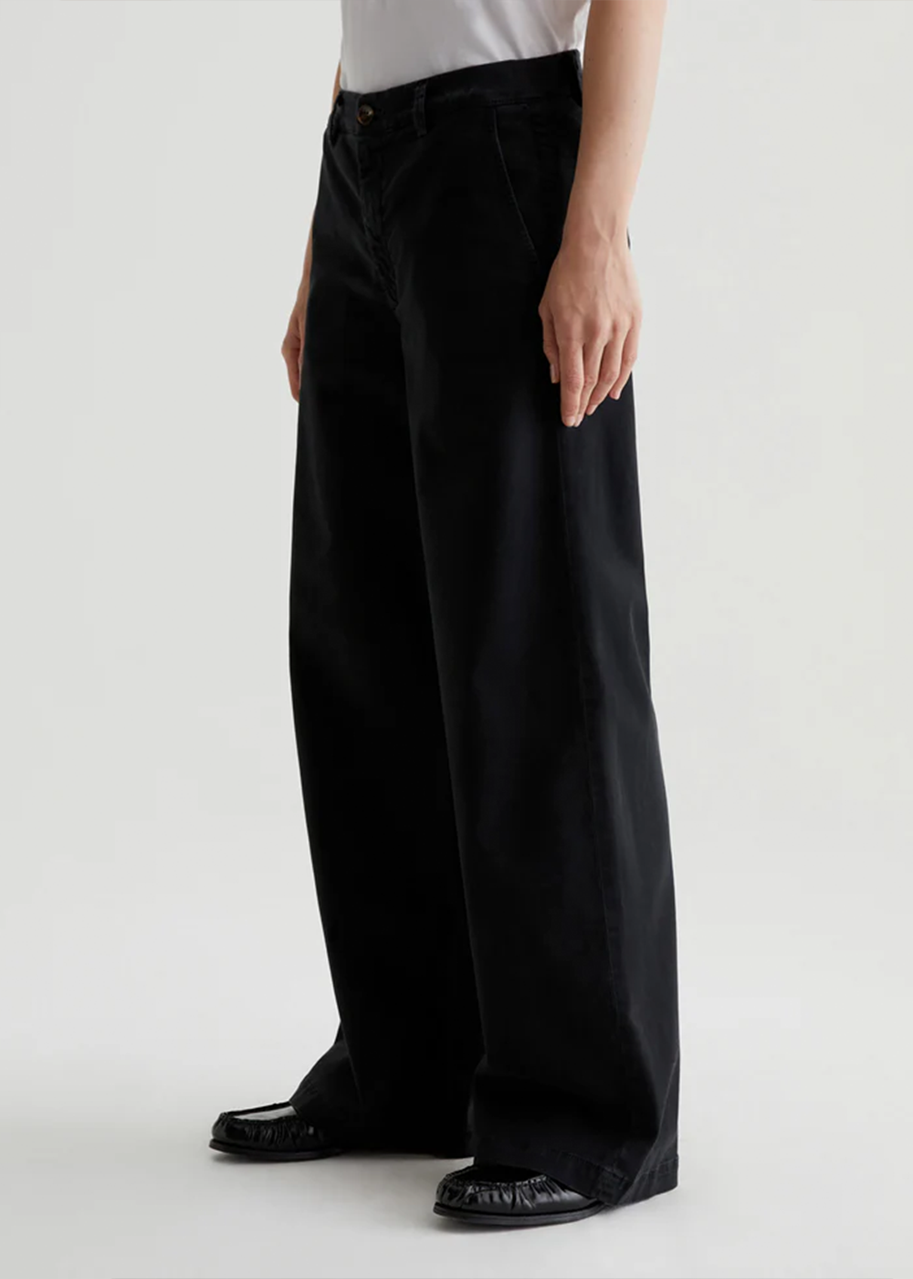 Caden Wide Leg Trouser - Sulfur Black - AG Jeans Canada - Danali