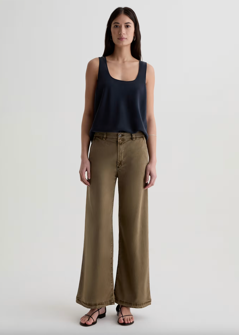 Caden Wide Leg Trouser - Sulfur Mossy Taupe - AG Jeans Canada - Danali