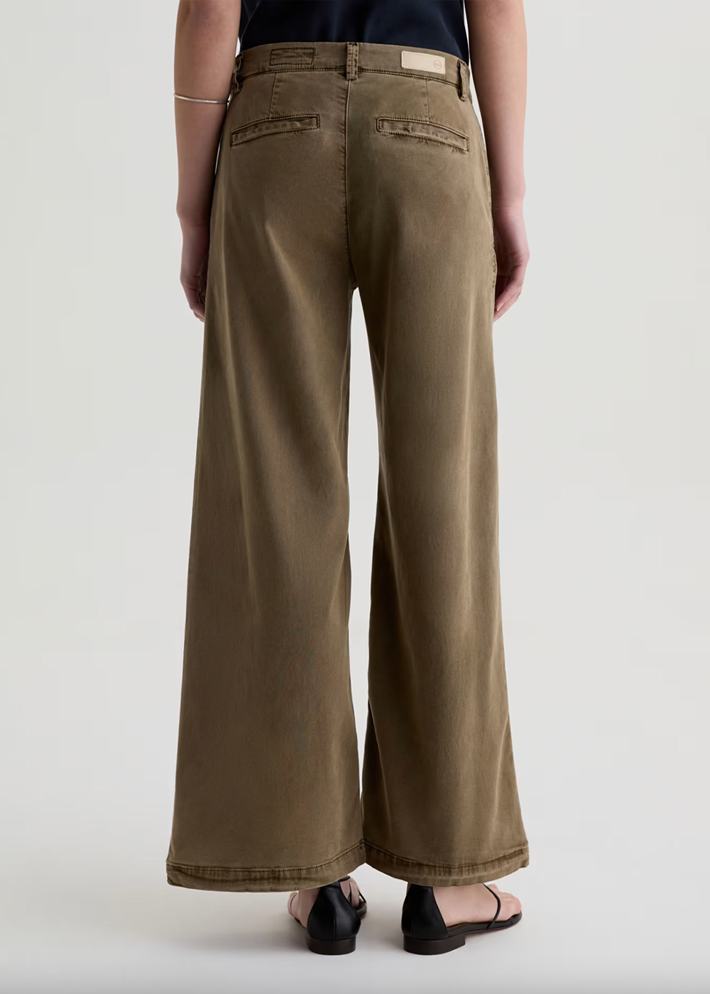 Caden Wide Leg Trouser - Sulfur Mossy Taupe - AG Jeans Canada - Danali