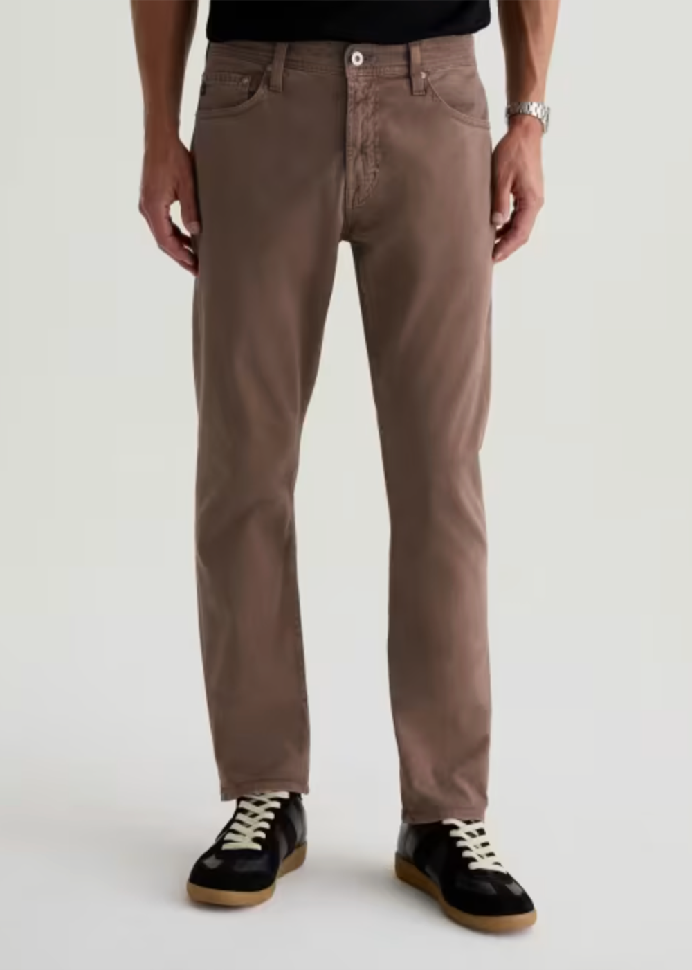 Everett Modern Slim Sateen Pant - Sulfur Taupe Grey - AG Jeans Canada - Danali