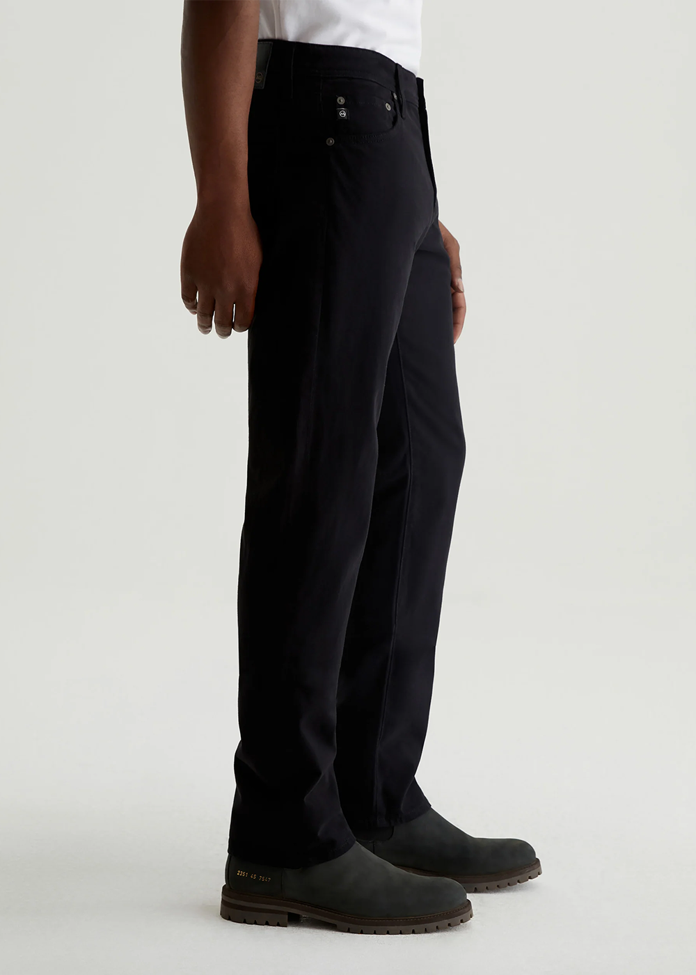 Graduate Tailored Sueded Pant - Super Black - AG Jeans Canada - Danali