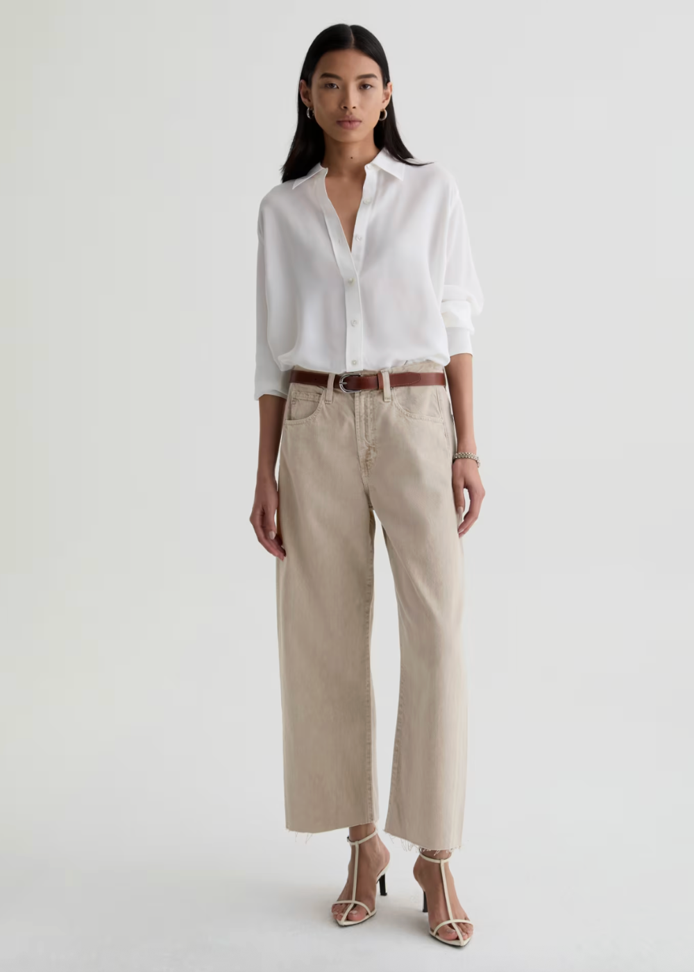 Hattie Crop Barrel Pant - Sulfur Light Taupe - AG Jeans Canada - Danali