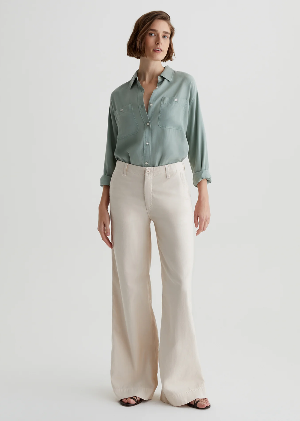 Laurent Wide Leg Pant - Opal Stone - AG Jeans Canada - Danali