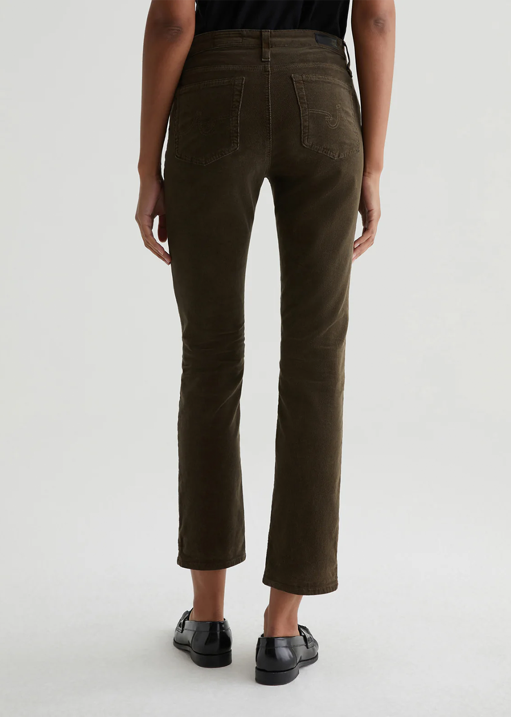 Mari Corduroy Mid-Rise Slim Straight - Rich Umber - AG Jeans Canada - Danali