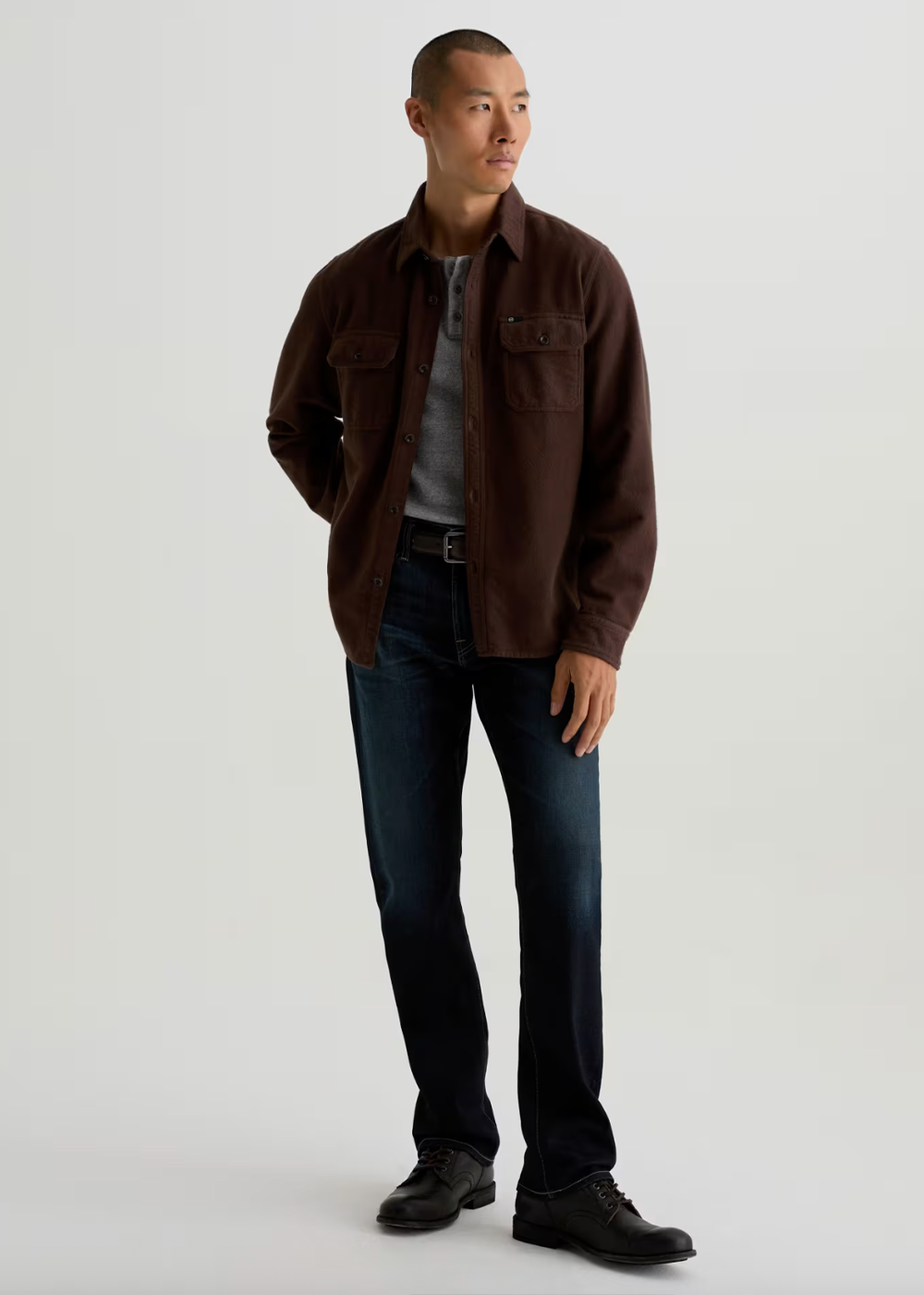 Milland Utility Shirt - Dark Chocolate - AG Jeans Canada - Danali