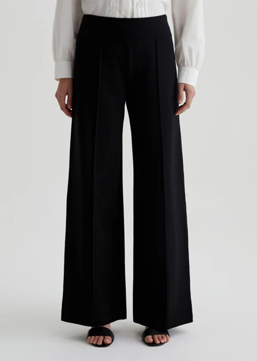 Reagan Wide Leg Pant - Super Black - AG JEans Canada - Danali