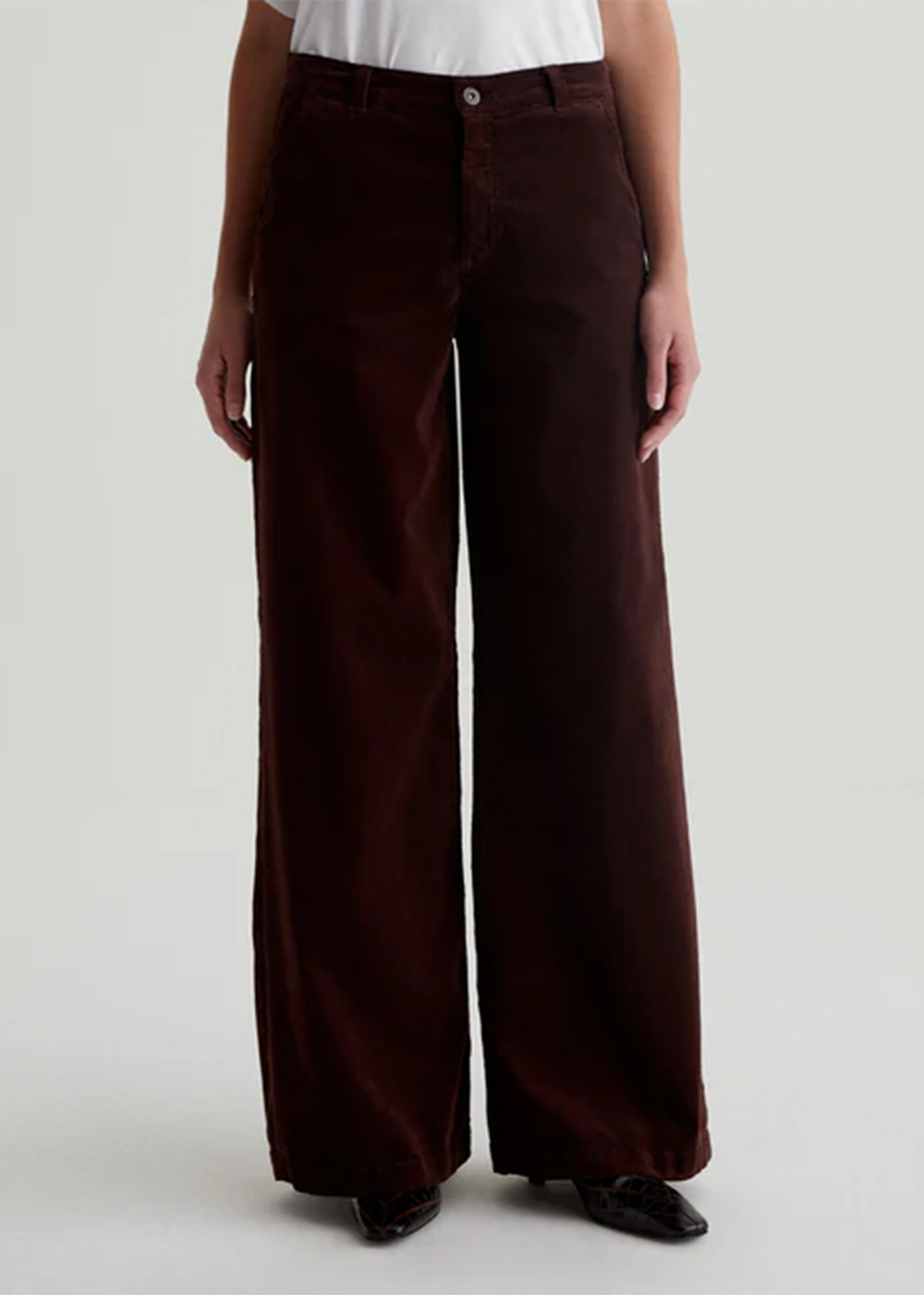 Stella Mid Rise Corduroy Palazzo Pant - Alpine Bark - AG Jeans Canada - Danali