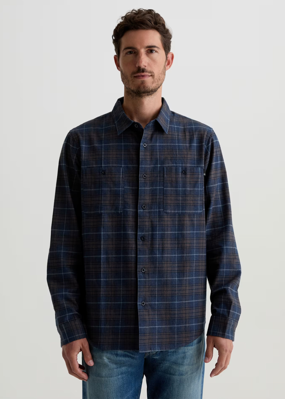 Wayne Work Shirt - Navy Multi - AG Jeans Canada - Danali