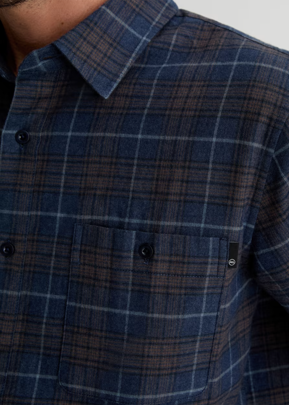 Wayne Work Shirt - Navy Multi - AG Jeans Canada - Danali