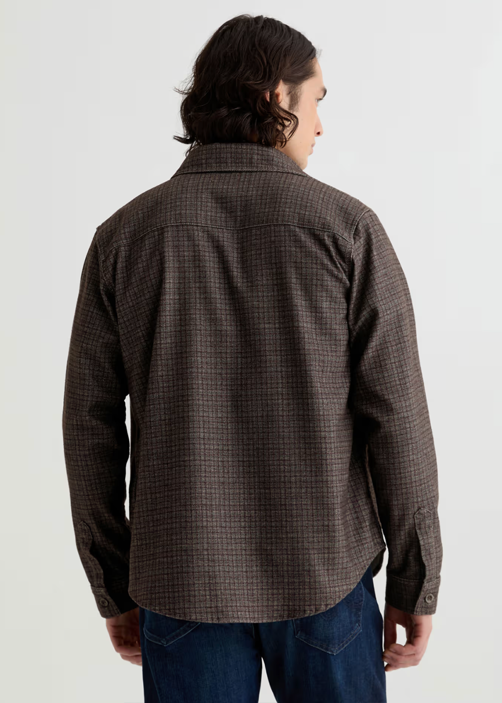 Wesley Tweedy Houndstooth Utility Shirt - Maroon Multi - AG Jeans Canada - Danali