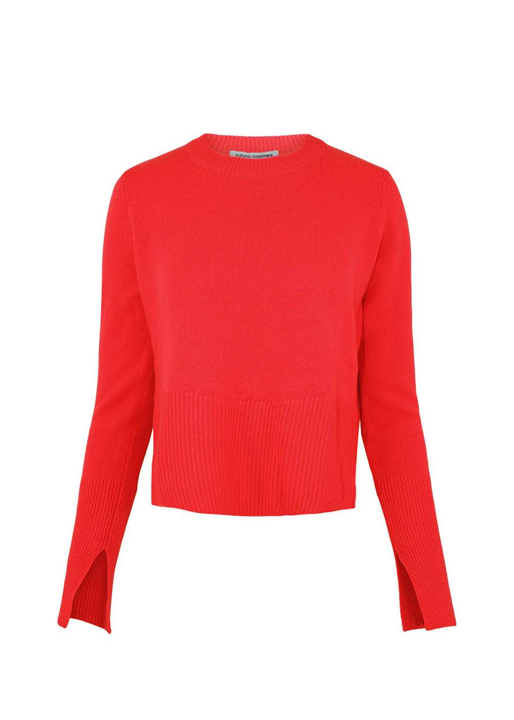 Autumn Cashmere Boxy Crew W/ Slits - Blazer Red - Danali