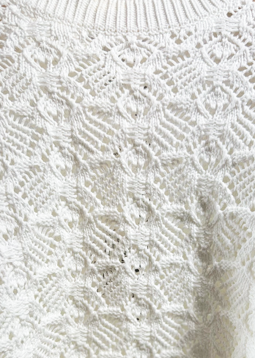 Open Pointelle Stitch Dolman Sweater - Bleach White - Autumn Cashmere Canada - Danali