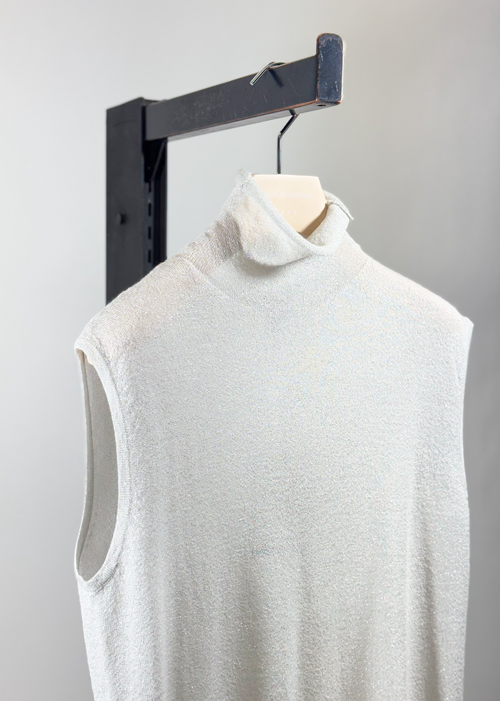 Sleeveless Shimmer Funnel Neck Top - Ice - Autumn Cashmere Canada - Danali