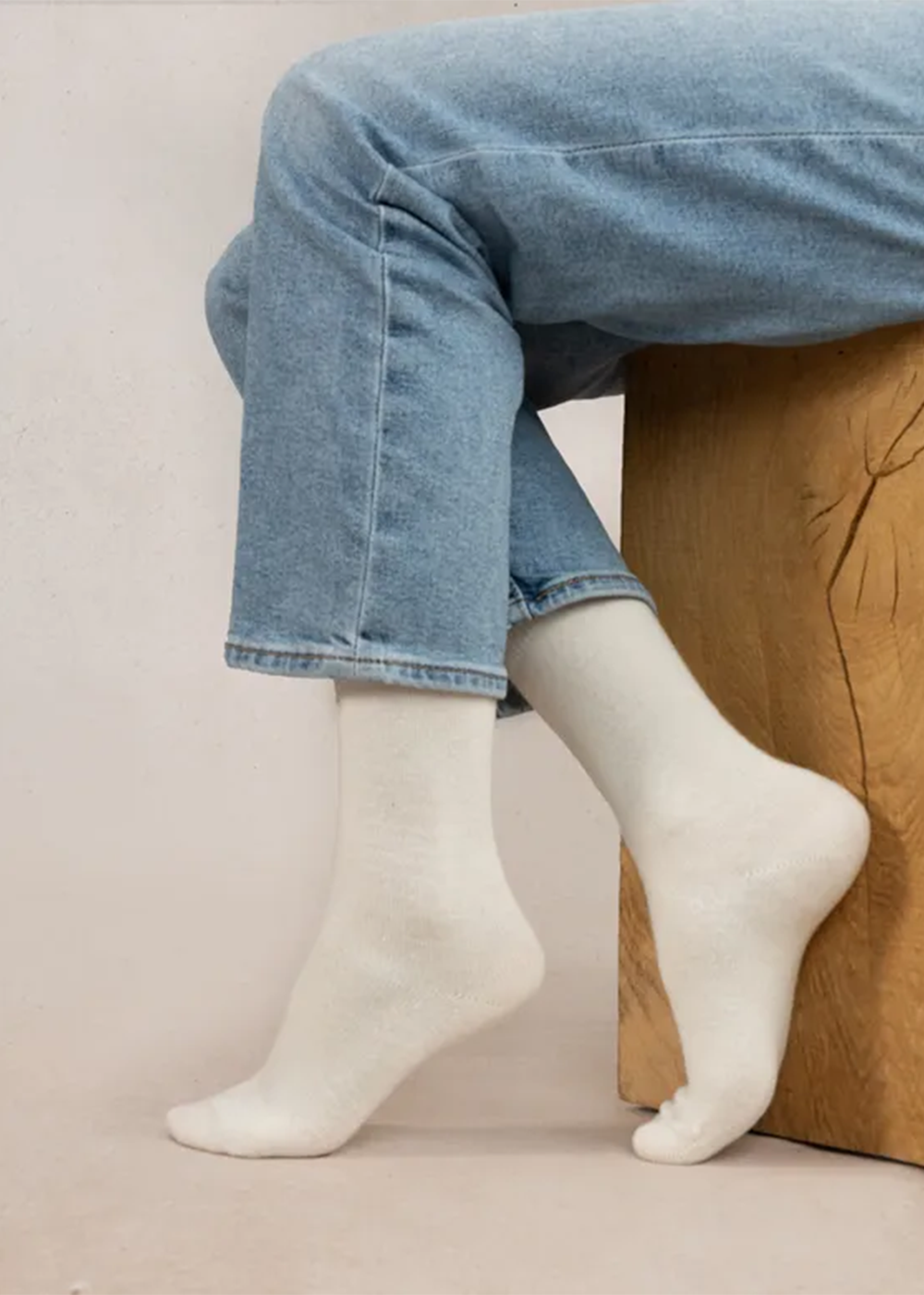 Bleuforet Canada - Cashmere Socks  - Ecru - Danali