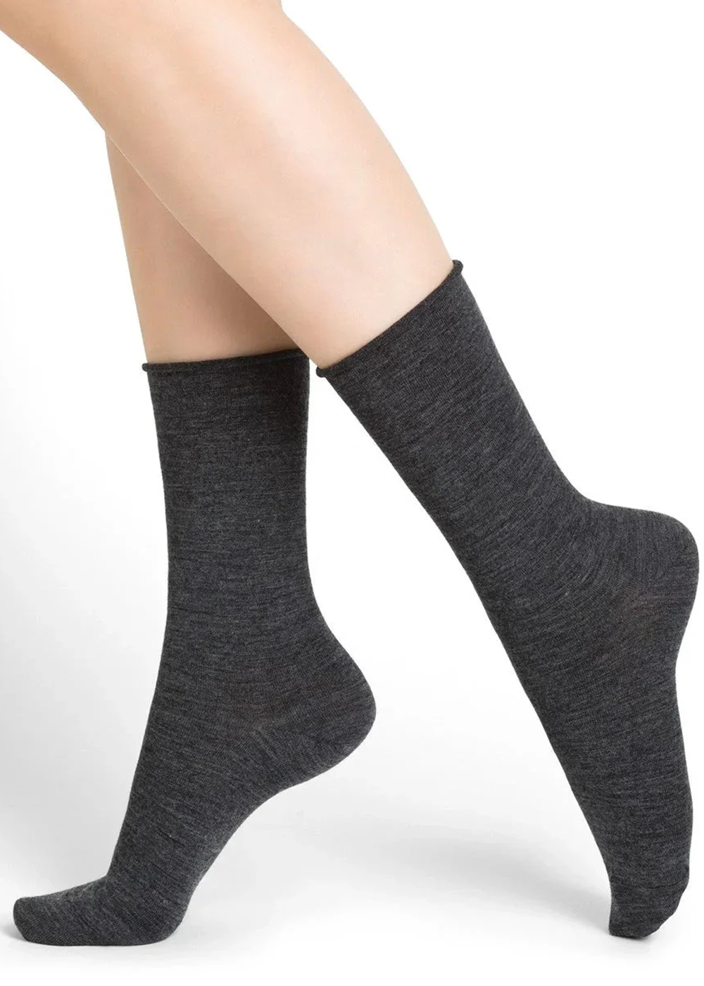 Fine Wool Socks with Cotton Inside - Charcoal - Bleuforet Canada - Danali