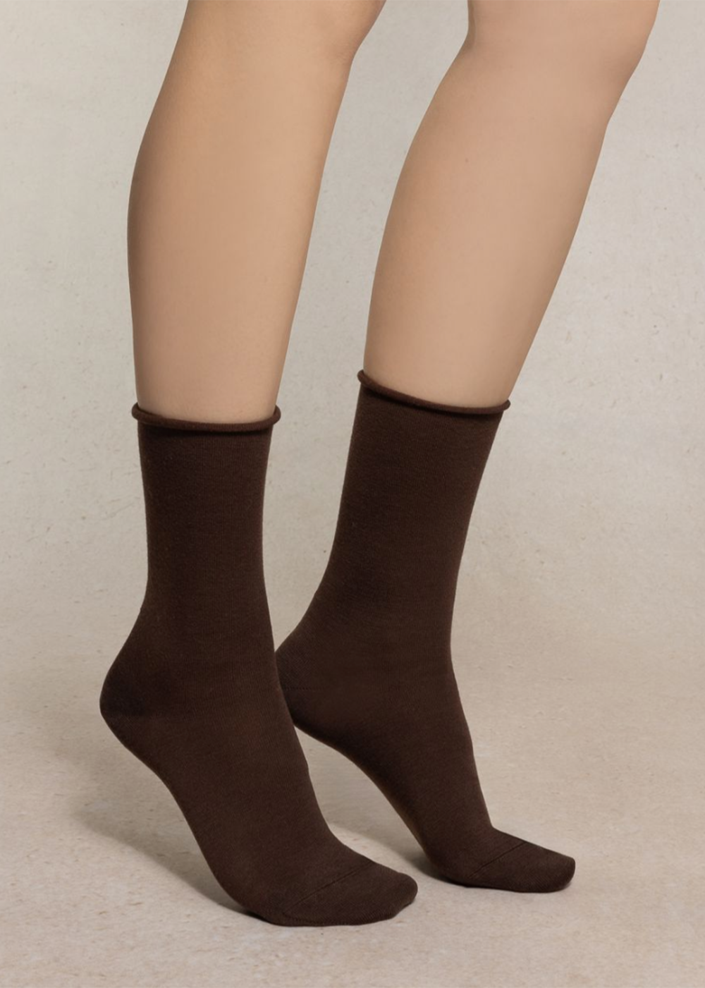 Fine Wool Socks with Cotton Inside - Chocolate - Bleuforet Canada - Danali