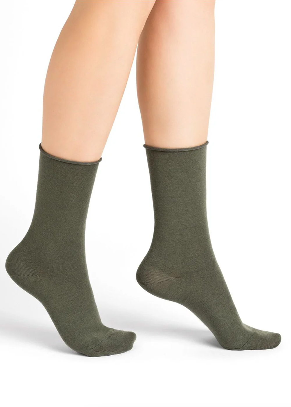 Fine Wool Socks with Cotton Inside - Sage - Bleuforet Canada - Danali