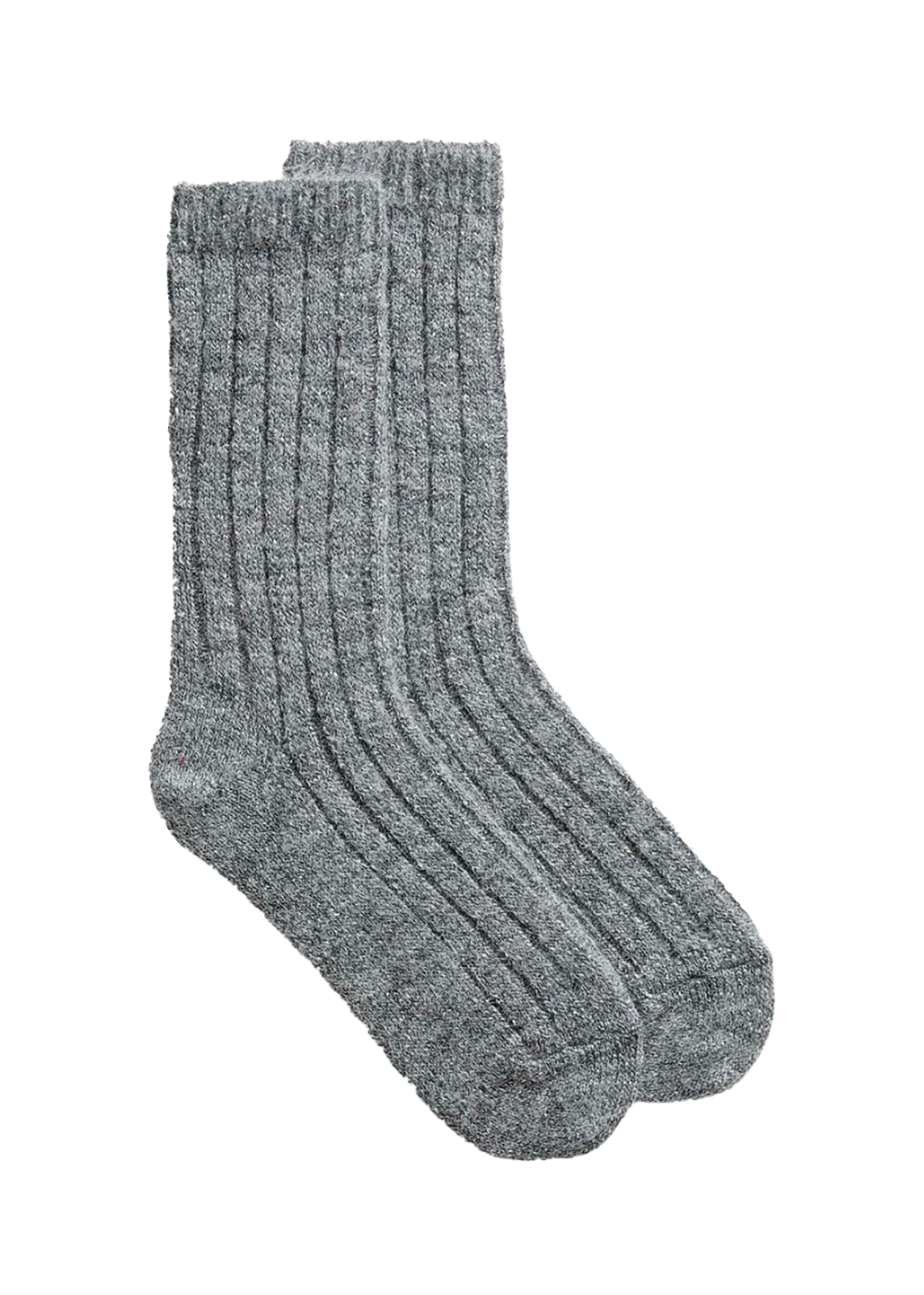Ribbed Alpaca Wool Socks - Flannel Grey - Bleuforet Canada - Danali
