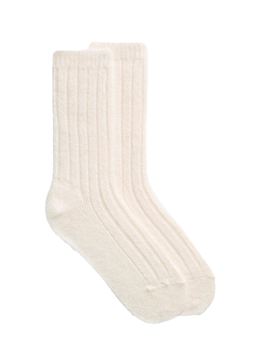 Ribbed Alpaca Wool Socks - Off White - Bleuforet Canada - Danali 