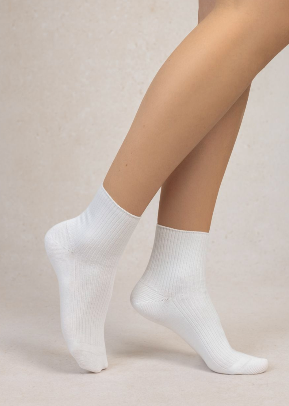 Ribbed Ankle Socks - White - Bleuforet Canada - Danali