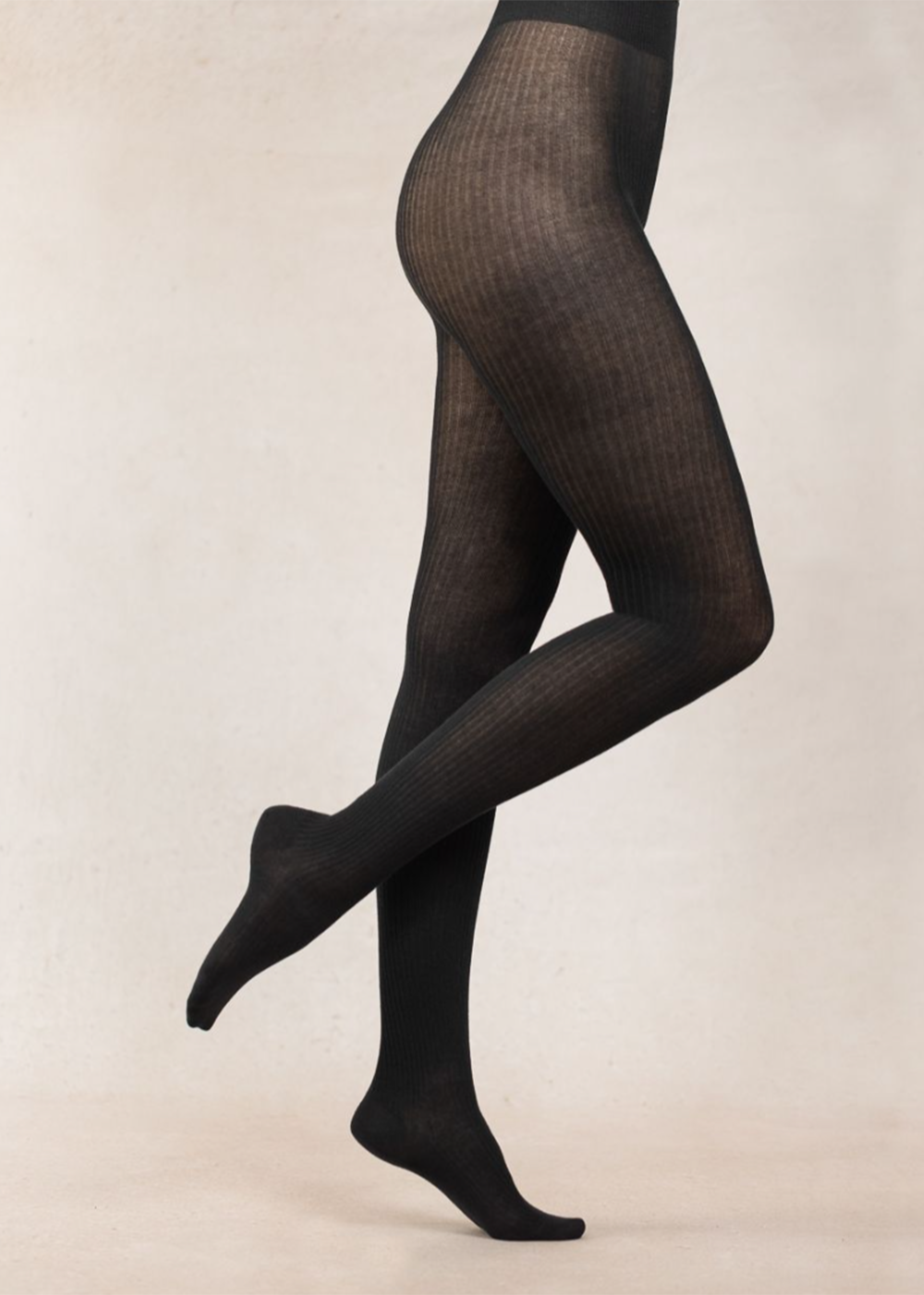 Ribbed Modal Cashmere Tights - Black - Bleuforet Canada - Danali