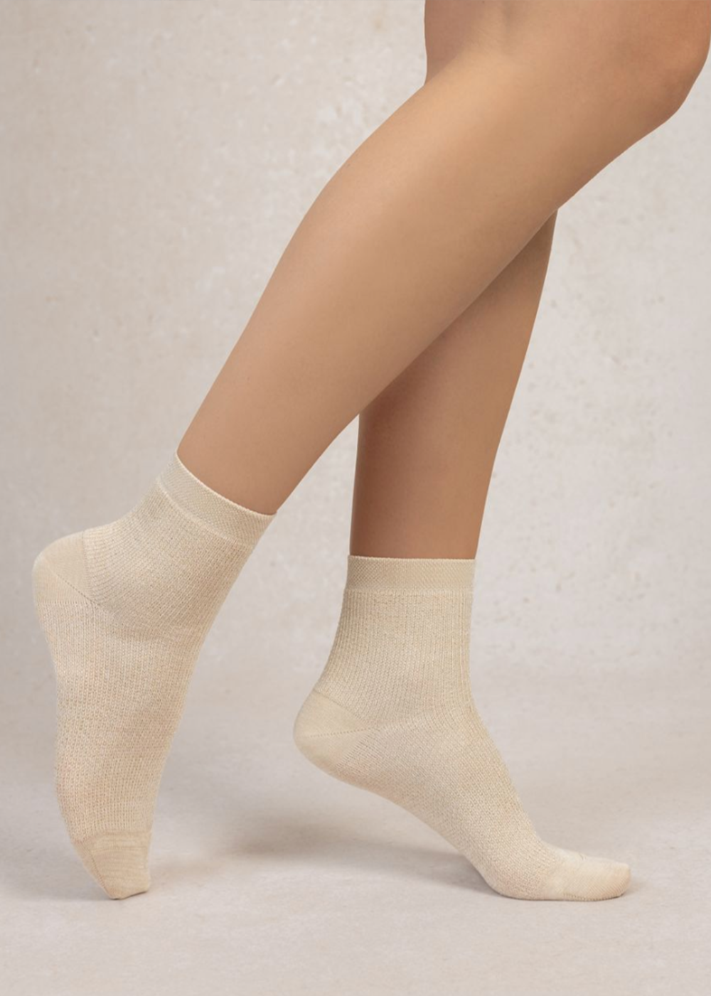 Satiny Ankle Socks - Champagne - Bleuforet Canada - Danali