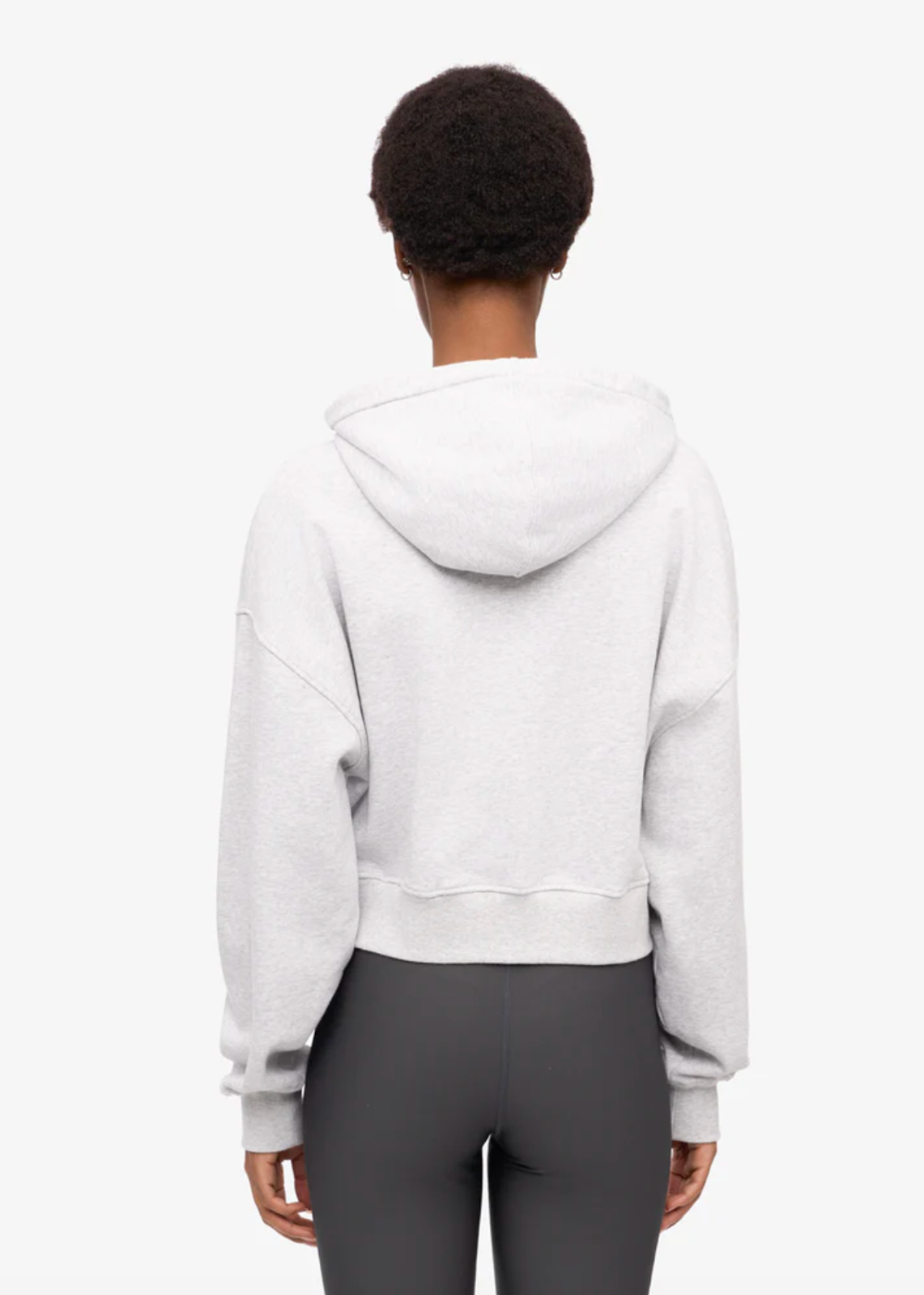 Organic Crop Zip Hoodie - Snow Melange - Colorful Standard Canada - Danali - CS2059