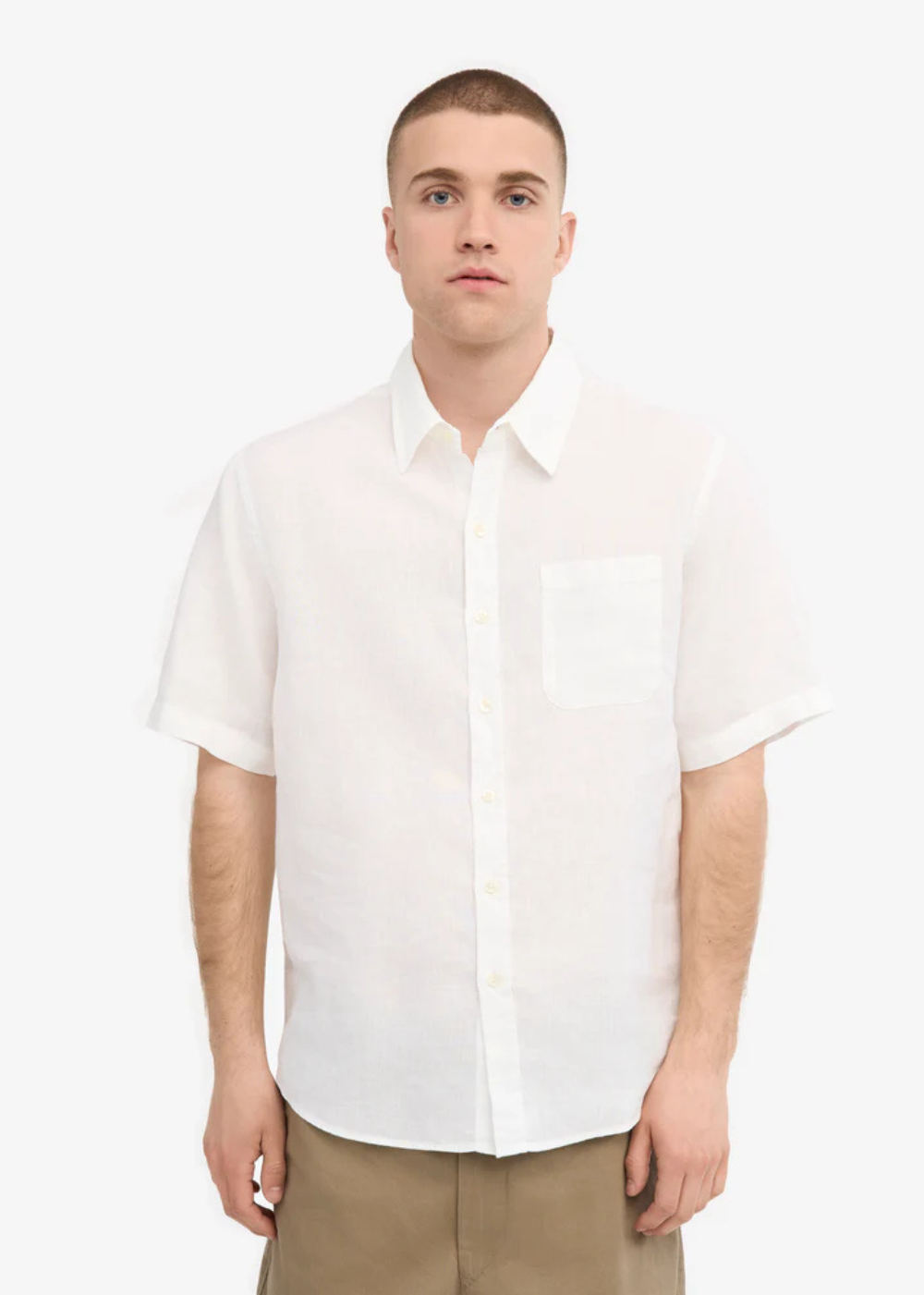 Linen Shirt - Optical White - Colorful Standard Canada - Danali - CS4010 - 01