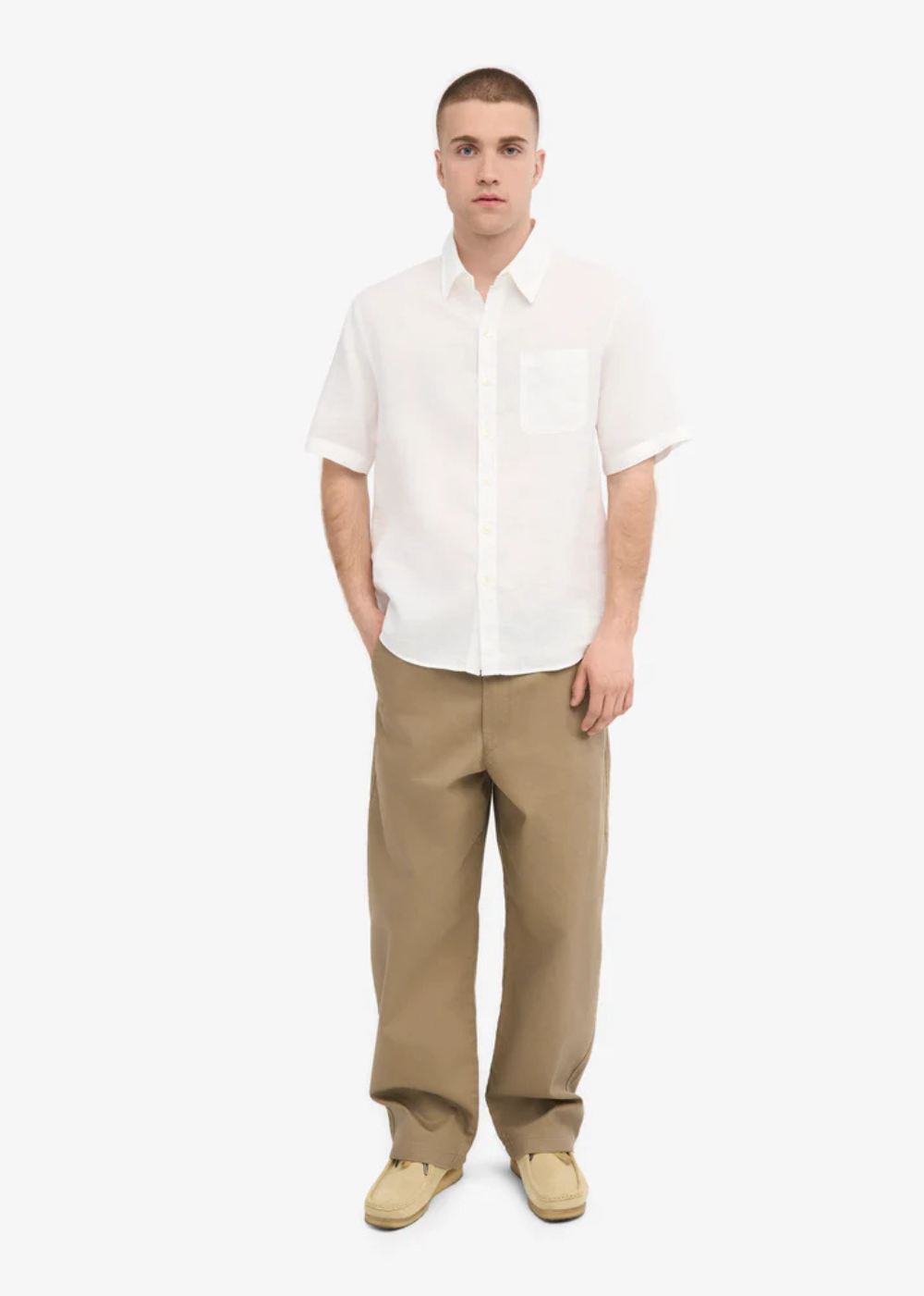 Linen Shirt - Optical White - Colorful Standard Canada - Danali - CS4010 - 04