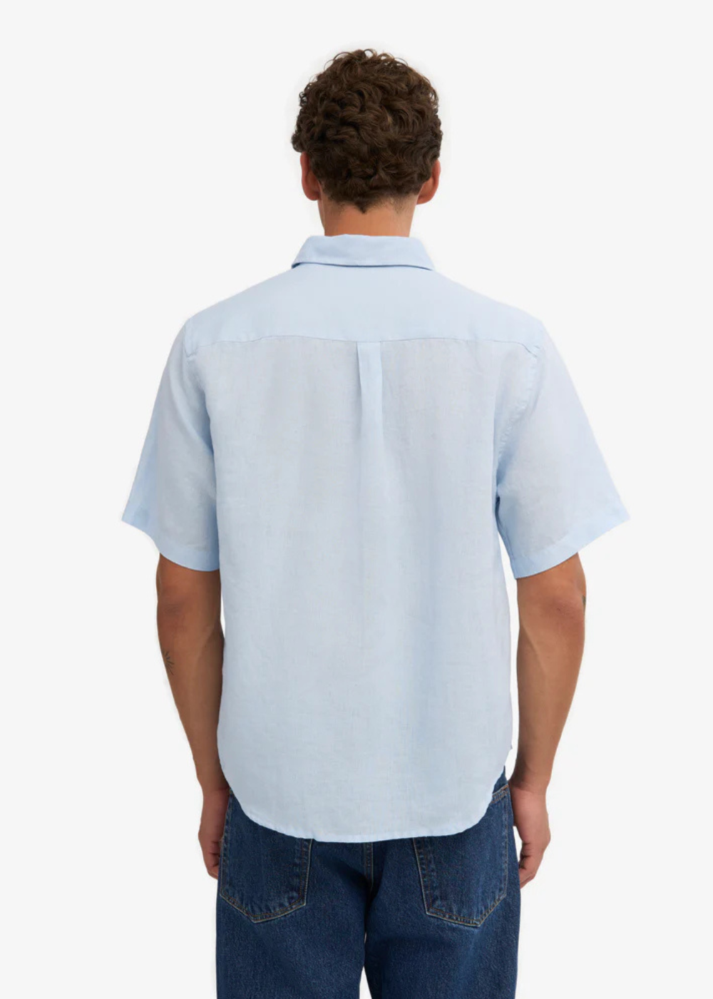 Linen Short Sleeve Shirt - Polar Blue - Colorful Standard Canada - Danali - CS4010 - 03