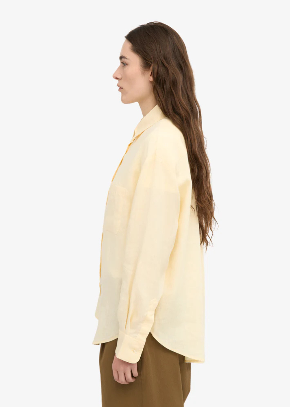 Linen Oversized Shirt - Soft Yellow - Colorful Standard Canada - Danali - CS4011 - 02