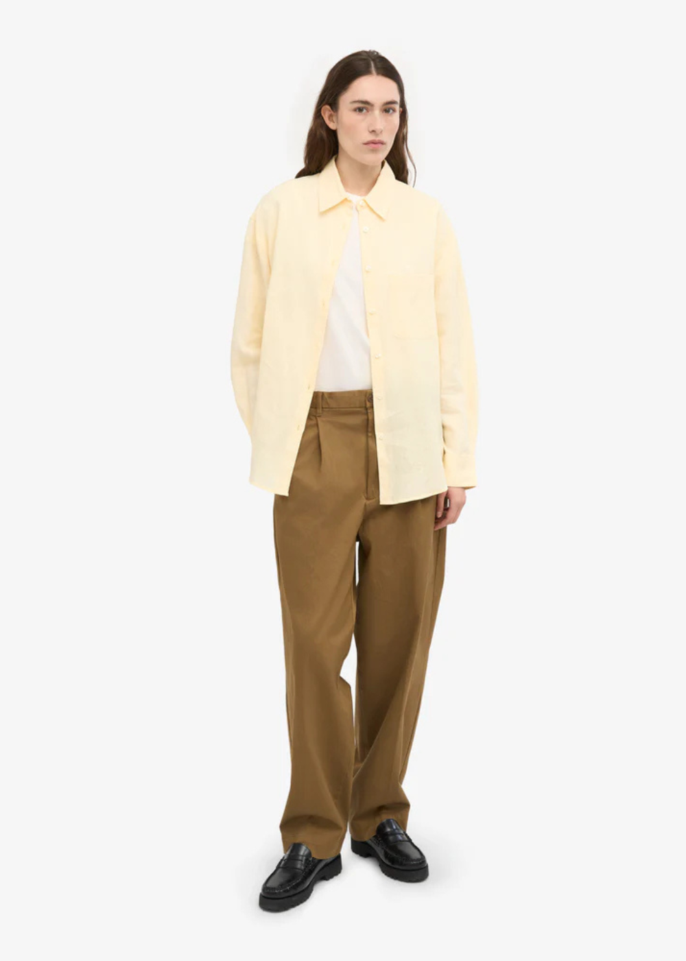 Linen Oversized Shirt - Soft Yellow - Colorful Standard Canada - Danali - CS4011 - 04
