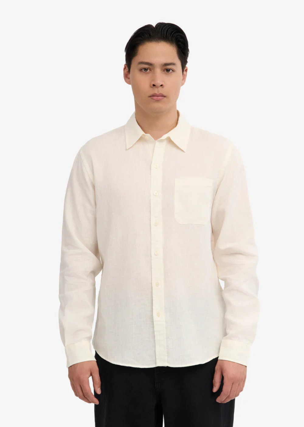 Linen Shirt - Ivory White - Colorful Standard Canada - Danali -CS4012 - 01