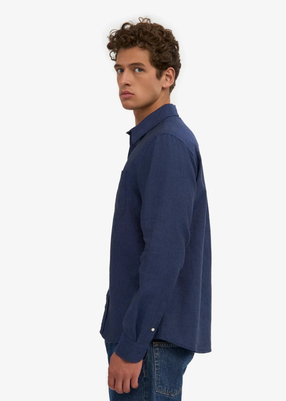 Organic Linen Shirt - Marine Blue - Colorful Standard Canada - Danali -CS4012