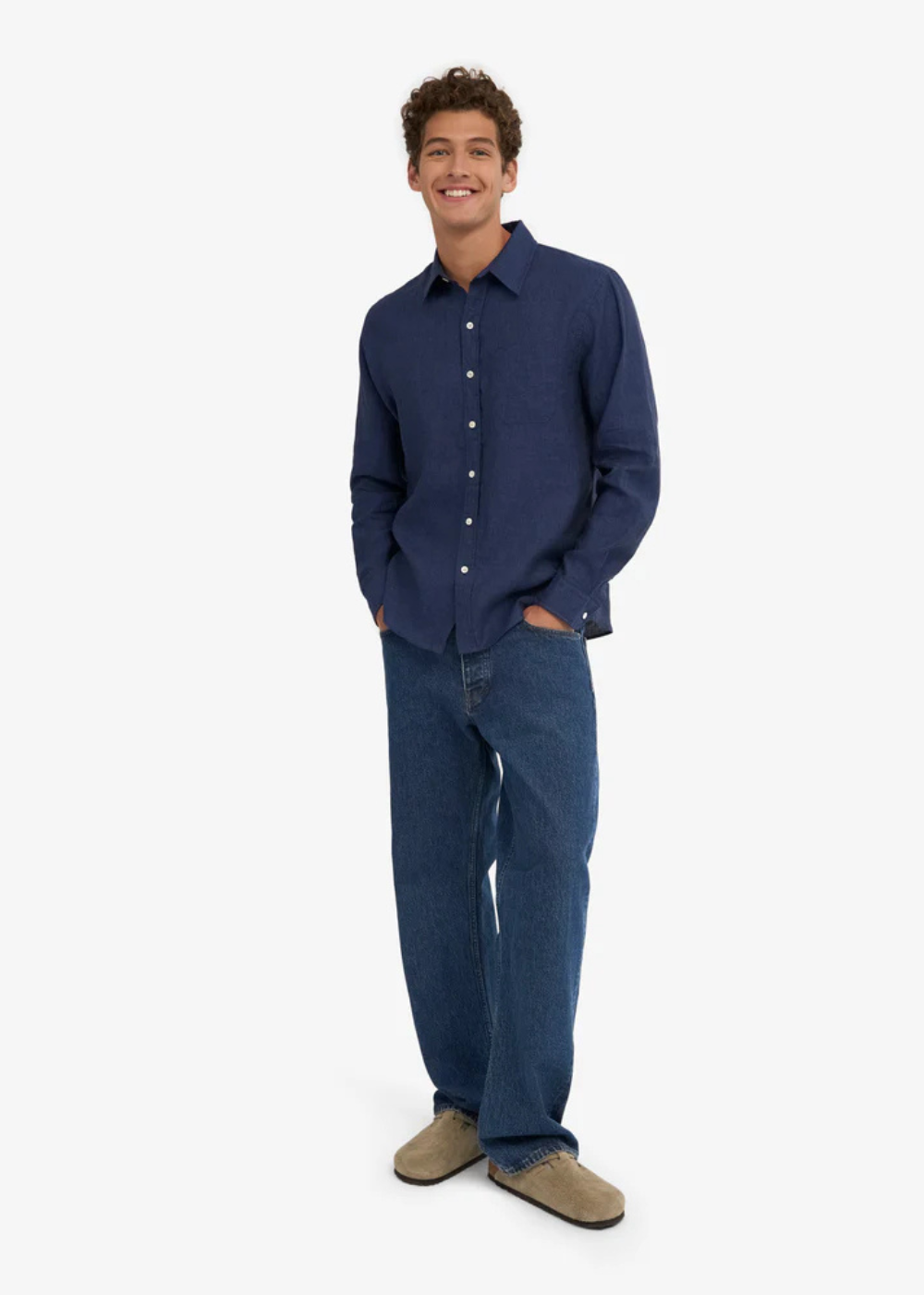 Organic Linen Shirt - Marine Blue - Colorful Standard Canada - Danali -CS4012