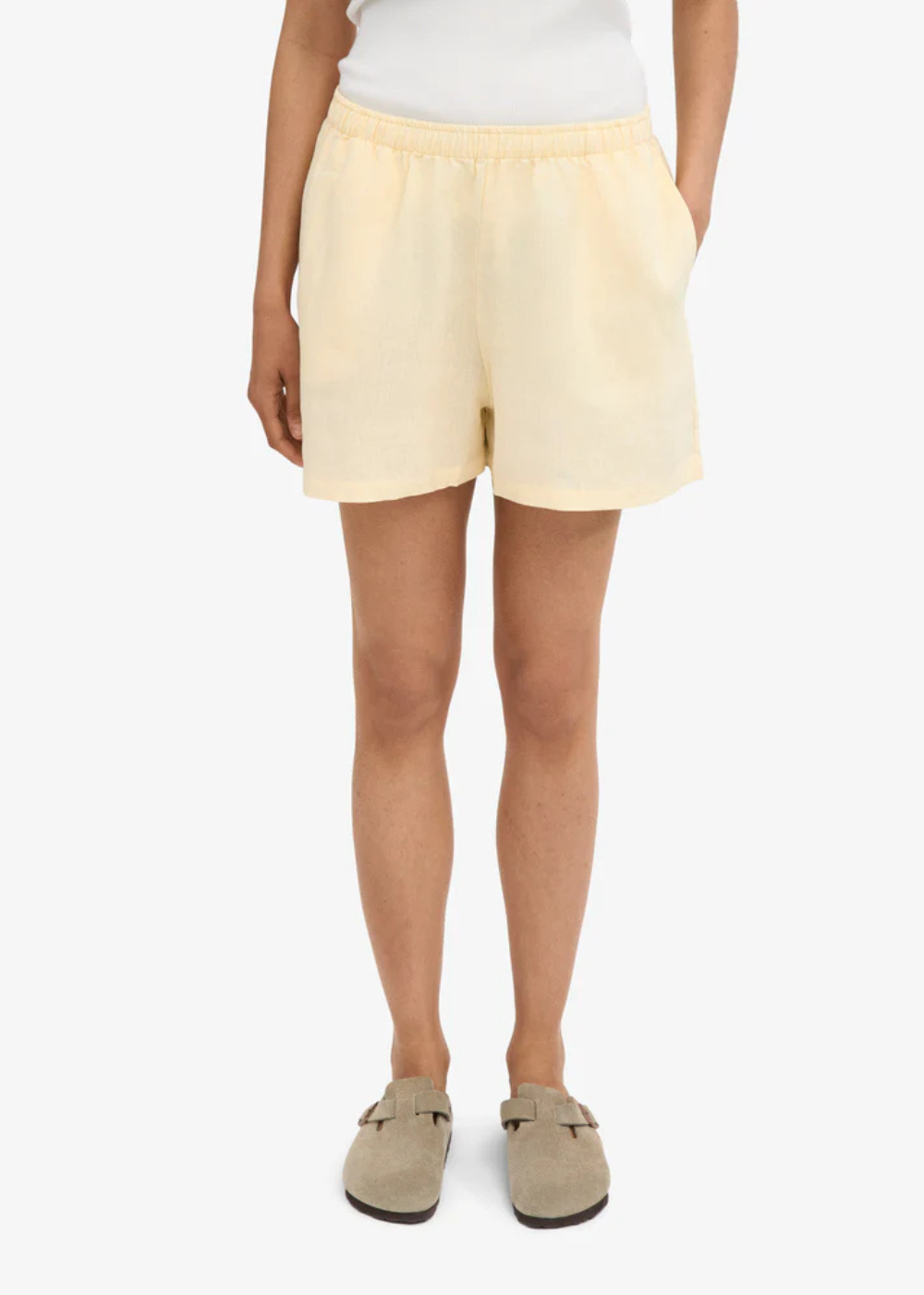Linen Shorts - Soft Yellow - Colorful Standard Canada - Danali - CS4015