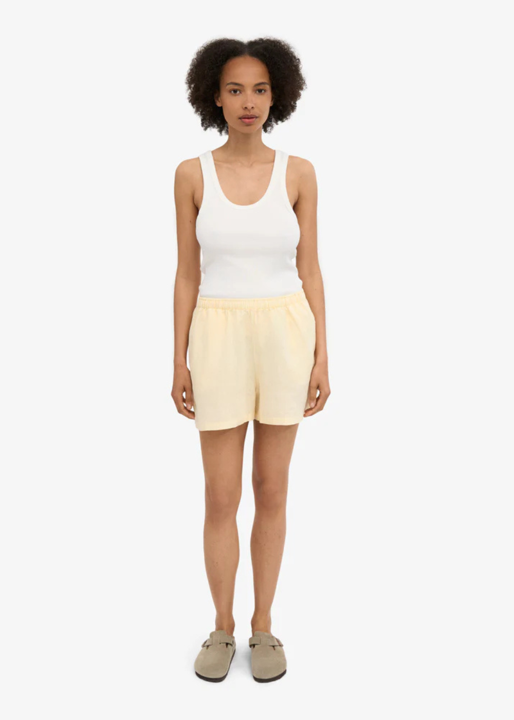 Linen Shorts - Soft Yellow - Colorful Standard Canada - Danali - CS4015
