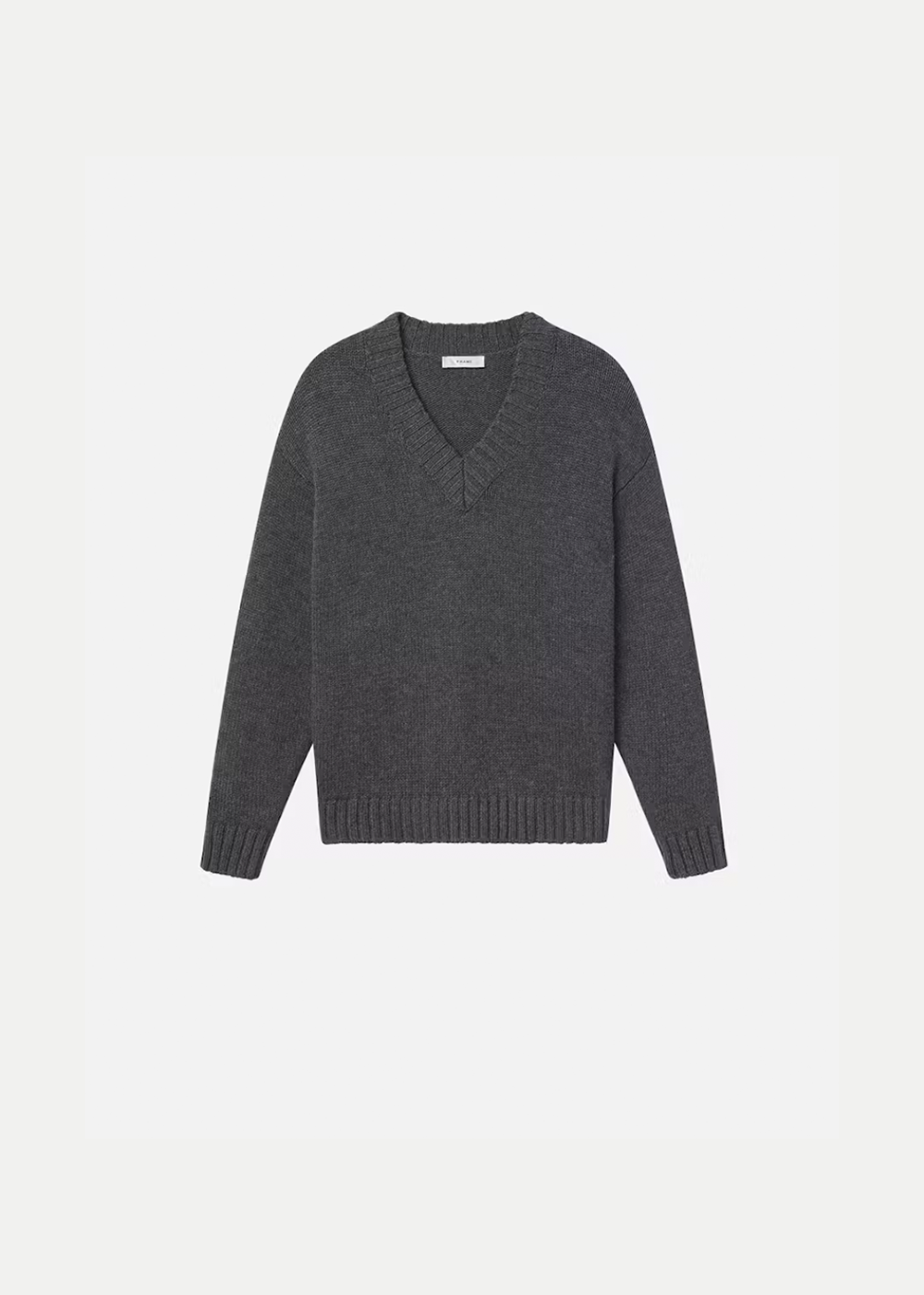 Chunky V-Neck Sweater - Charcoal Heather - FRAME Denim Canada - Danali