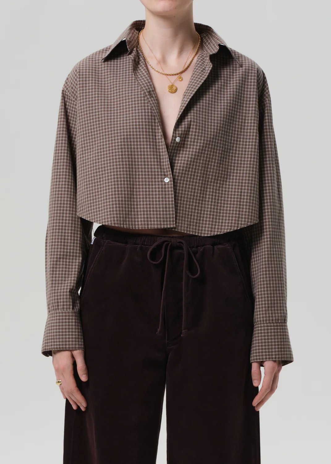 Ana Cropped Plaid Shirt - Heritage Stripe - Citizens of Humanity Canada - Danali