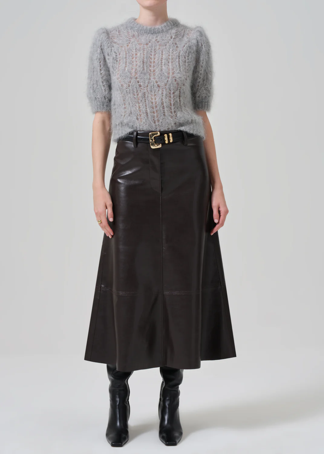 Cassia Leather Skirt - Chocolate - Citizens of Humanity Canada - Danali